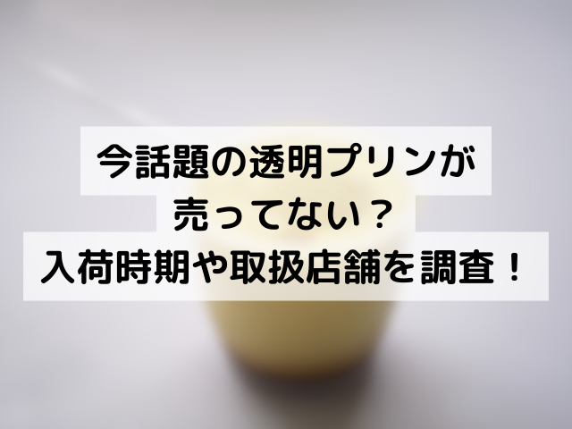 今話題の透明プリンが売ってない？入荷時期や取扱店舗を調査！